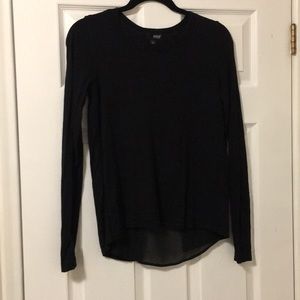 Black sweater with a sheer peekaboo back